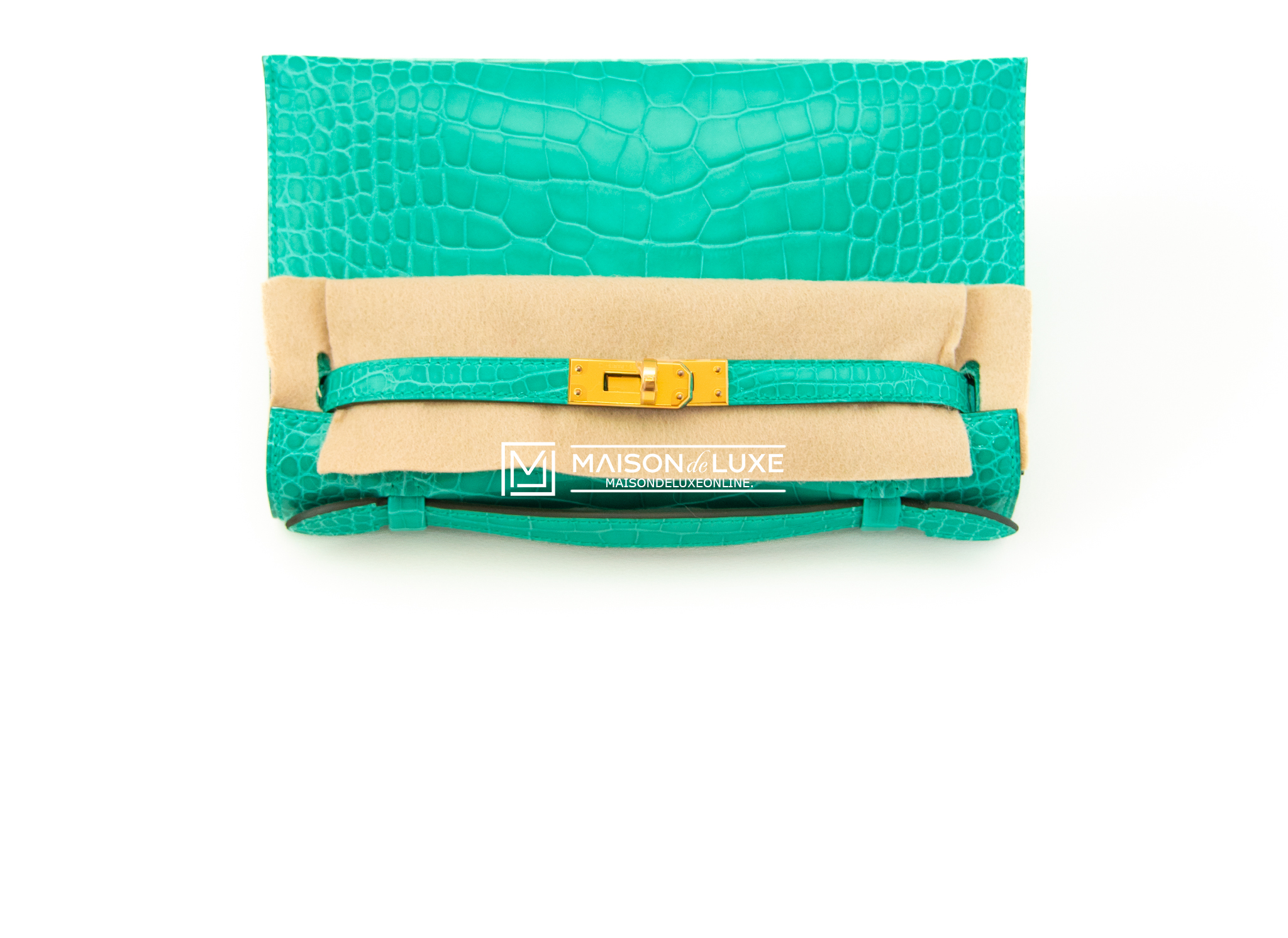 Hermès Kelly Pochette Mini Crocodile Miel Bag