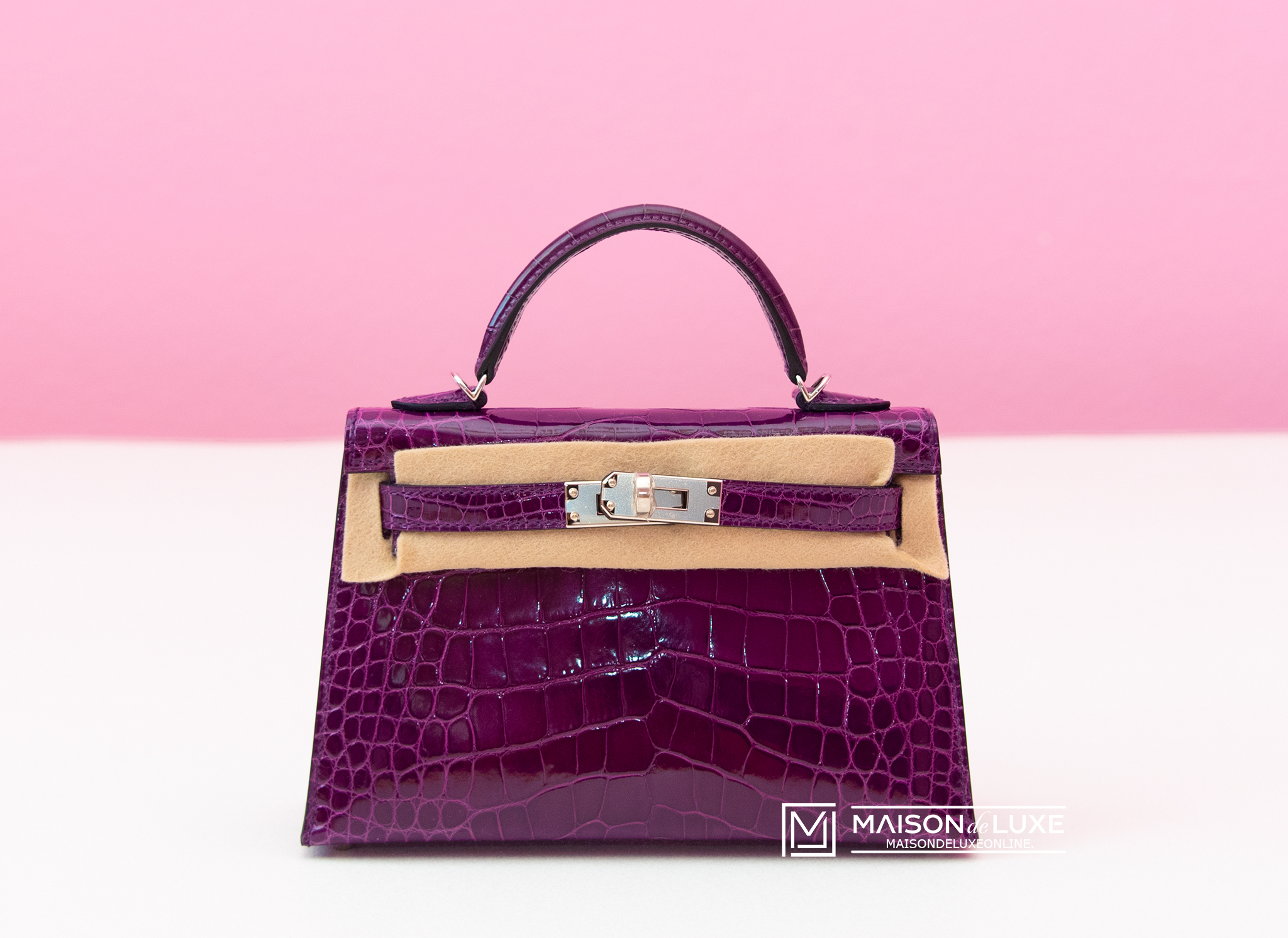 NEW HERMES CASSIS PURPLE N5 CROCODILE 