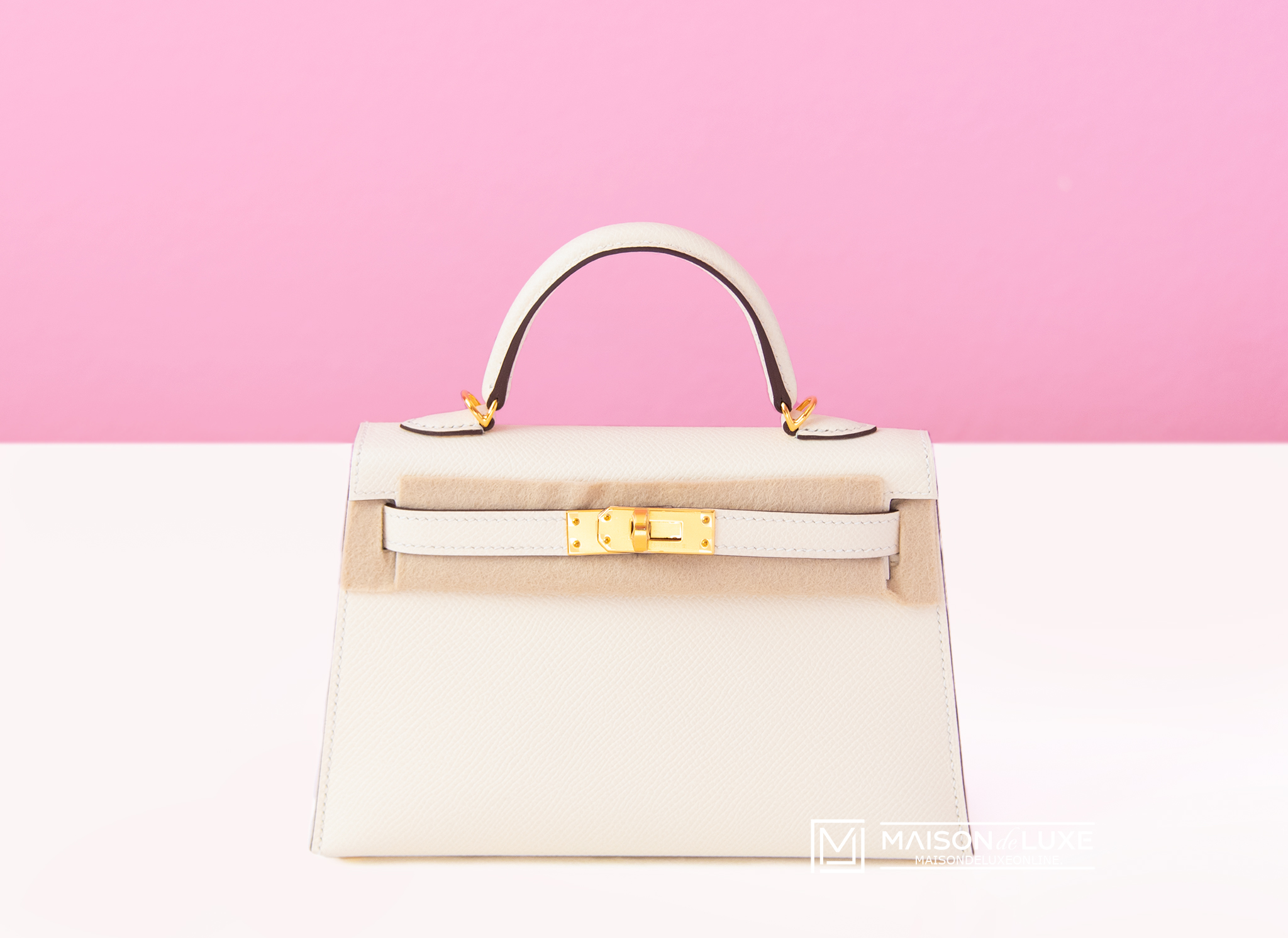 NEW HERMES NATA WHITE MINI KELLY II 20 