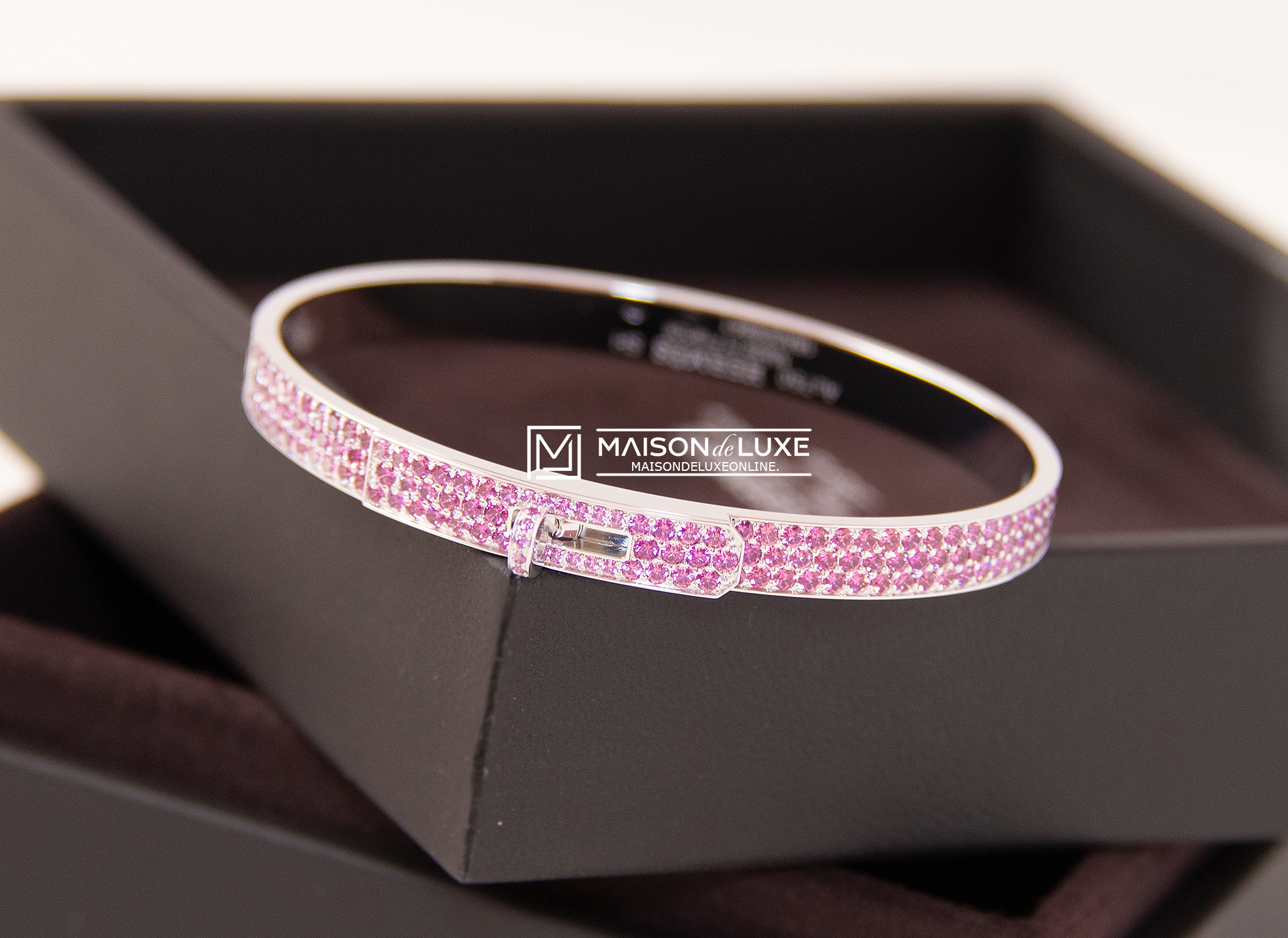 NEW HERMES 45%OFF PINK DIAMOND PAVE 4.64 CT WHITE GOLD SH