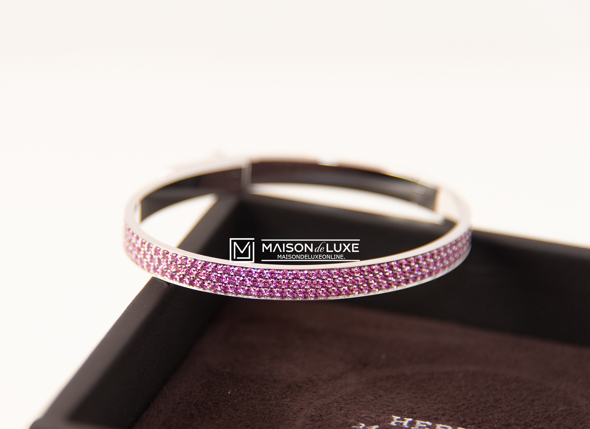 NEW HERMES 45%OFF PINK DIAMOND PAVE 4.64 CT WHITE GOLD SH