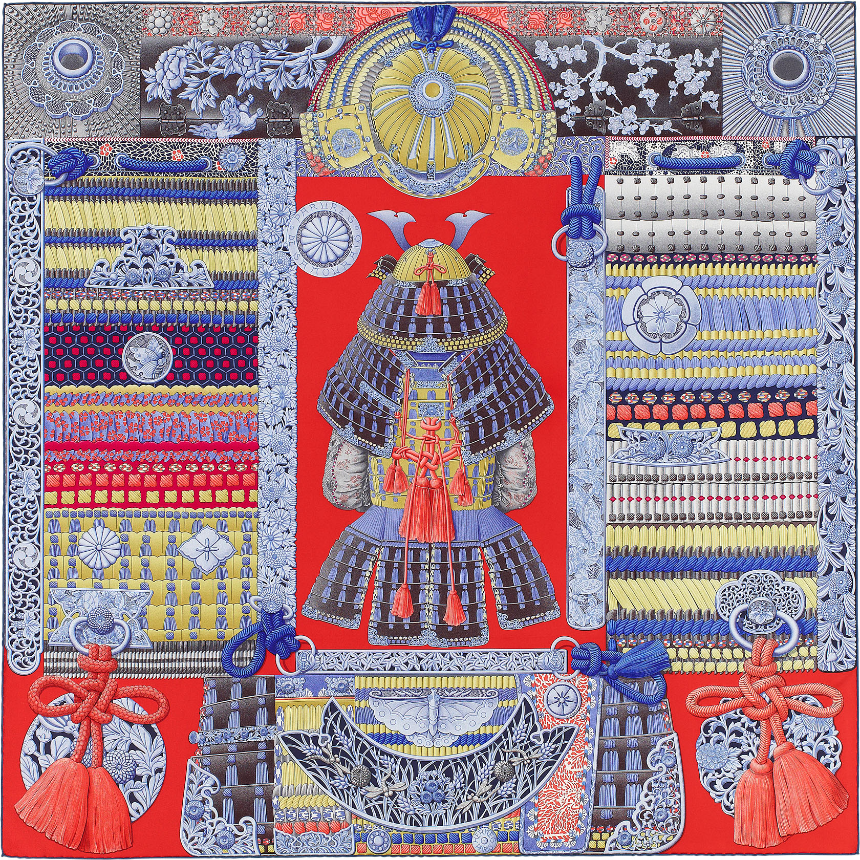 hermes parures de samouraïs 90 scarf